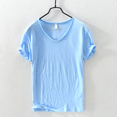 Men’s V-Neck T-Shirt - 100% Cotton - Short Sleeve Relaxed Fit - Soft & Breathable