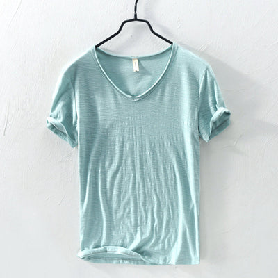 Men’s V-Neck T-Shirt - 100% Cotton - Short Sleeve Relaxed Fit - Soft & Breathable