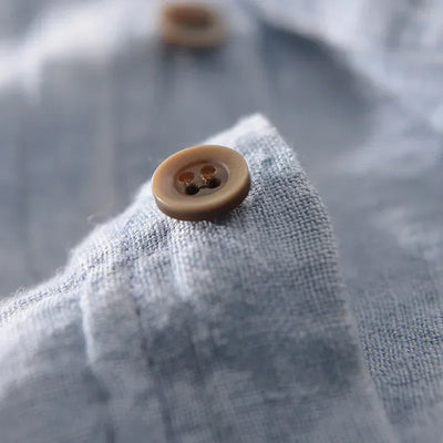 Men’s Linen Shirt - Breathable Lightweight Fabric - Short Sleeve Button-Up Casual Wear