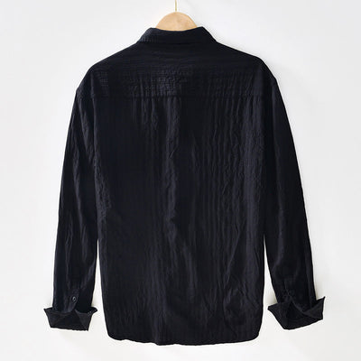 Men’s Button-Up Shirt - Regular Fit - Long Sleeve Breathable Casual Wear