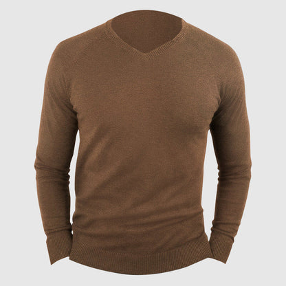 Men's long sleeve vneck sweater