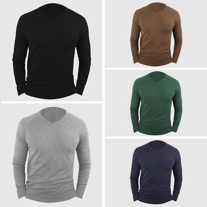 Men's long sleeve vneck sweater