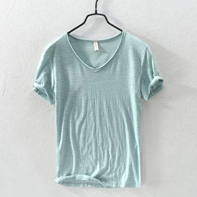 Men’s V-Neck T-Shirt - 100% Cotton - Regular Fit - Short Sleeve Casual Wear