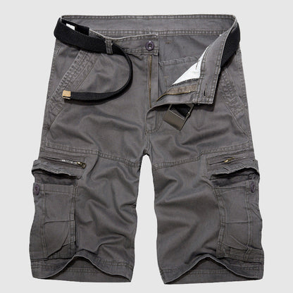 Men's Cargo Shorts - 100% Cotton - Relaxed Fit - Multi-Pocket Utility Design