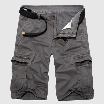 Men's Cargo Shorts - 100% Cotton - Relaxed Fit - Multi-Pocket Utility Design
