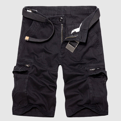 Men's Cargo Shorts - 100% Cotton - Relaxed Fit - Multi-Pocket Utility Design