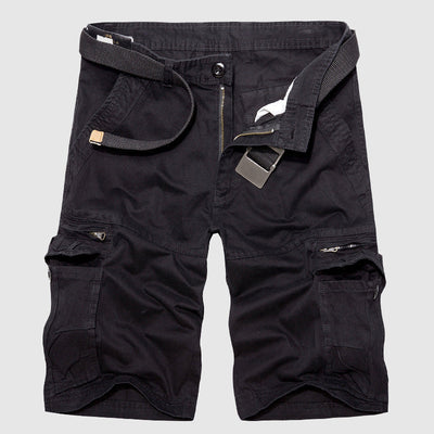 Men's Cargo Shorts - 100% Cotton - Relaxed Fit - Multi-Pocket Utility Design