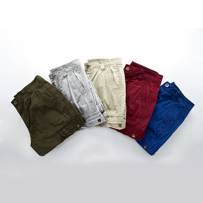 Men’s Cargo Shorts - Multiple Pockets - Knee-Length Casual Wear