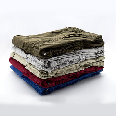 Men’s Cargo Shorts - Multiple Pockets - Knee-Length Casual Wear