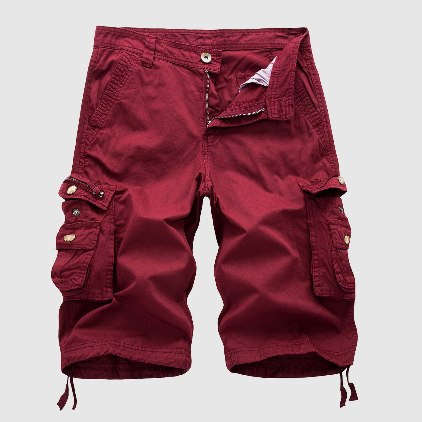Men’s Cargo Shorts - Multiple Pockets - Knee-Length Casual Wear