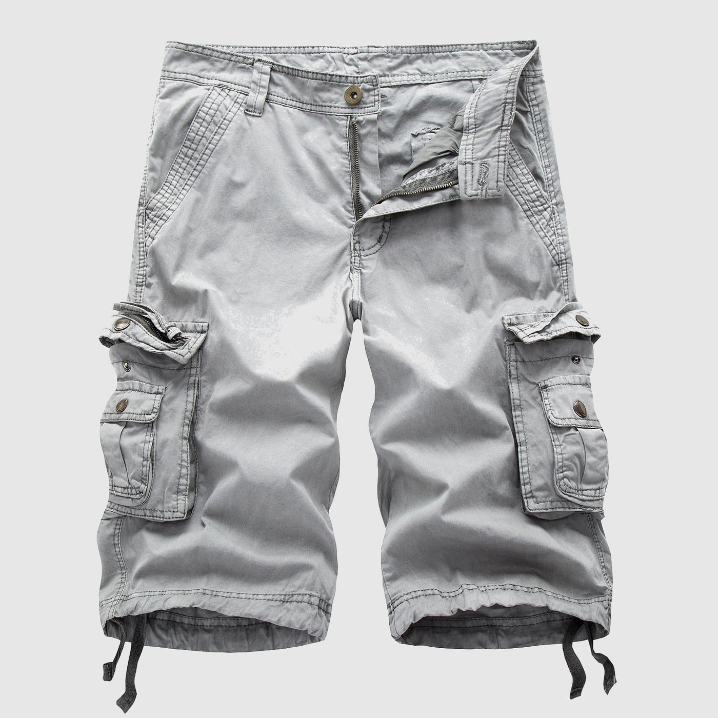 Men’s Cargo Shorts - Multiple Pockets - Knee-Length Casual Wear