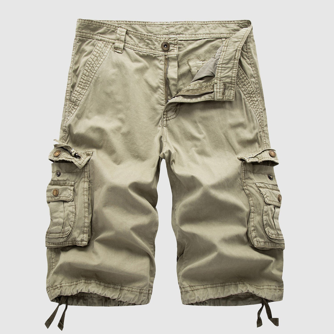 Men’s Cargo Shorts - Multiple Pockets - Knee-Length Casual Wear