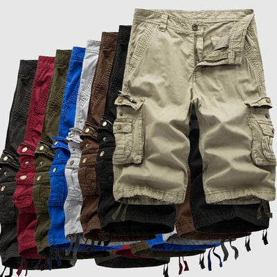 Men’s Cargo Shorts - Multiple Pockets - Knee-Length Casual Wear