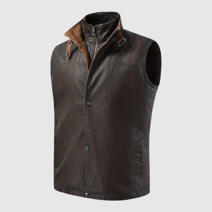 Retro men's PU leather vest