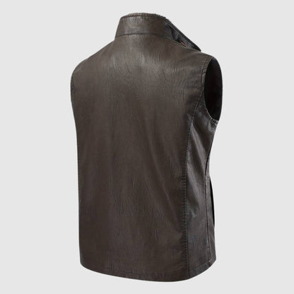 Retro men's PU leather vest