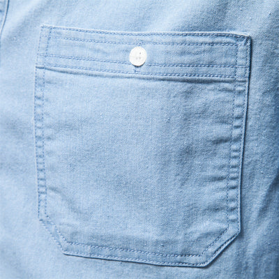 Men’s Denim Shirt - Button-Down - Long Sleeve - Tailored Fit - Chest Pockets
