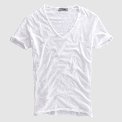 Men’s V-Neck T-Shirt - 100% Cotton - Short Sleeve Casual Wear - Soft & Breathable