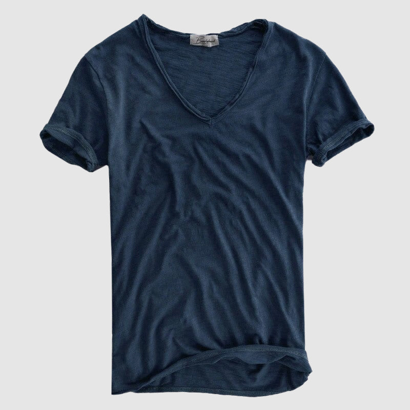 Men’s V-Neck T-Shirt - 100% Cotton - Short Sleeve Casual Wear - Soft & Breathable
