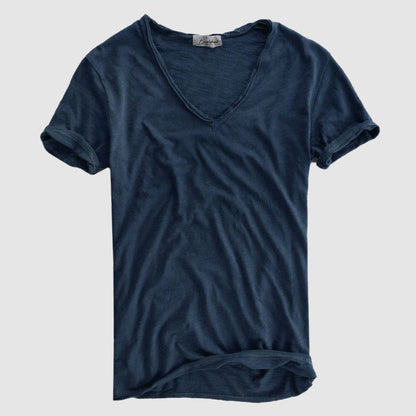 Men’s V-Neck T-Shirt - 100% Cotton - Short Sleeve Casual Wear - Soft & Breathable