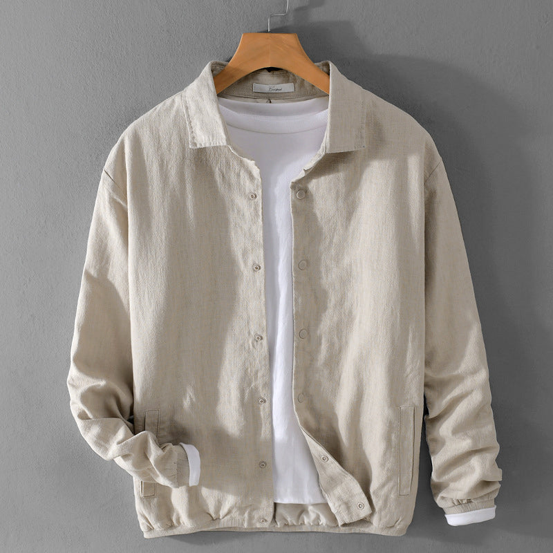 Men’s Button-Up Jacket - Relaxed Fit - Casual Wear