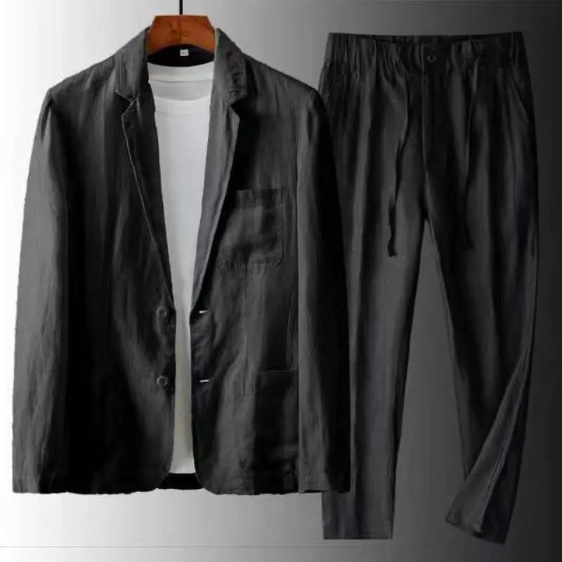 Men’s Suit - Lightweight Breathable Fabric - Single-Breasted Blazer & Tailored Trousers