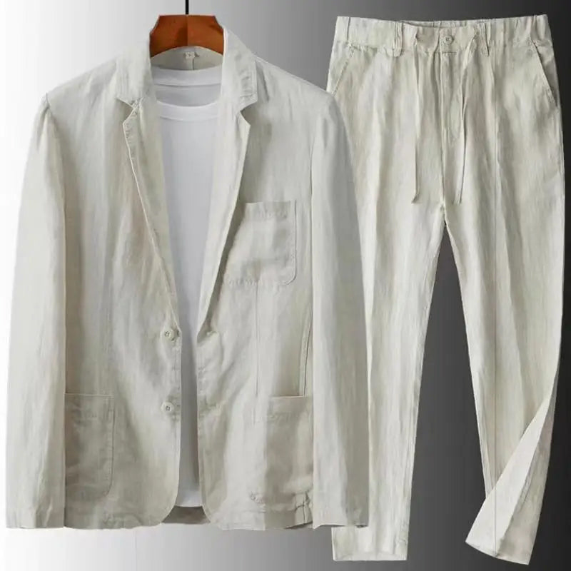 Men’s Suit - Lightweight Breathable Fabric - Single-Breasted Blazer & Tailored Trousers