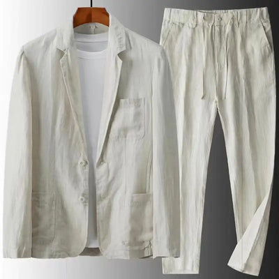 Men’s Suit - Lightweight Breathable Fabric - Single-Breasted Blazer & Tailored Trousers
