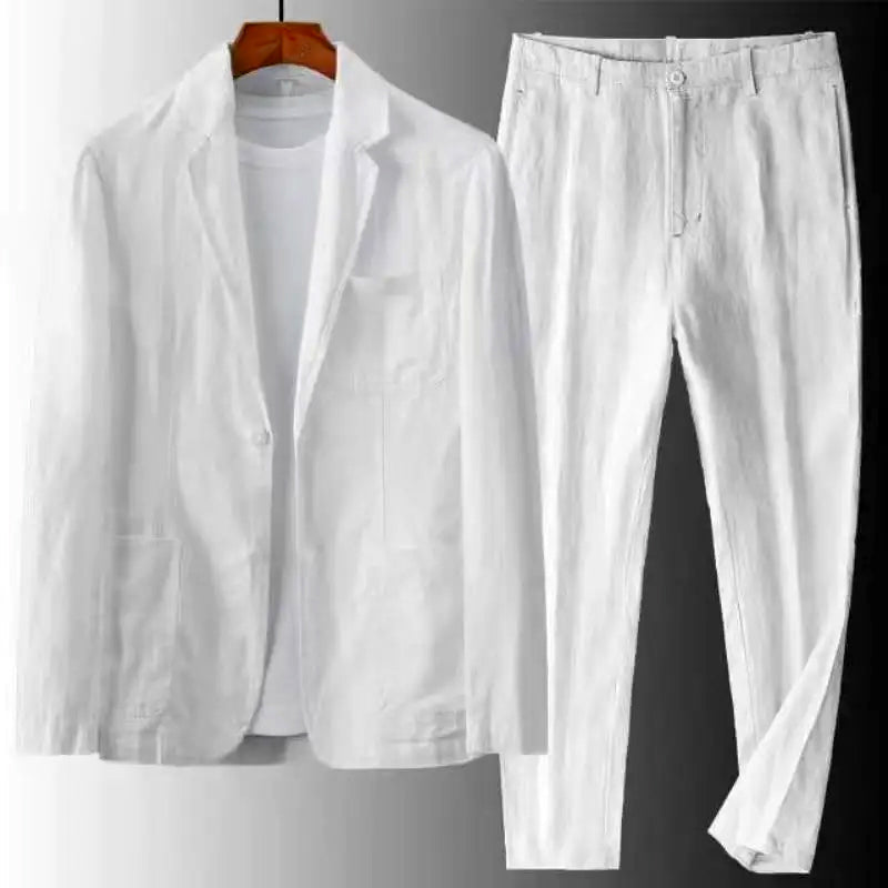 Men’s Suit - Lightweight Breathable Fabric - Single-Breasted Blazer & Tailored Trousers