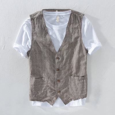 Men's look striped vest jacket
