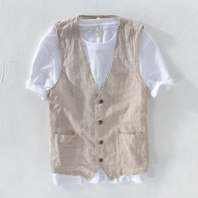 Men's look striped vest jacket