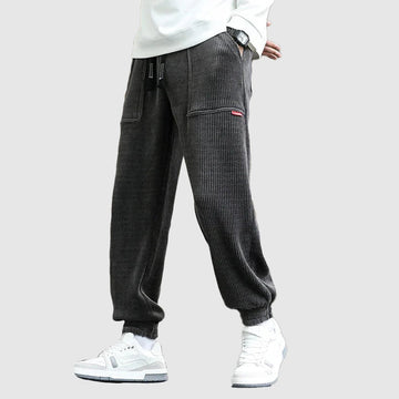 Heren trendy corduroy joggingbroek met boorden