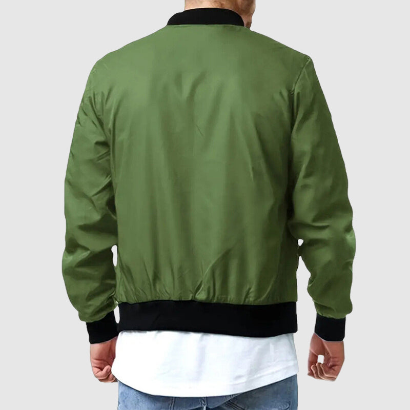 Men's bomber jacket with a zipper closure