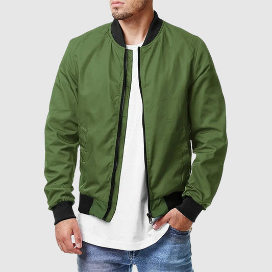 Men's bomber jacket with a zipper closure