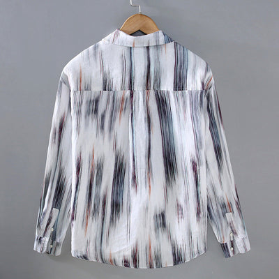 Men's abstract print long-sleeve shirt