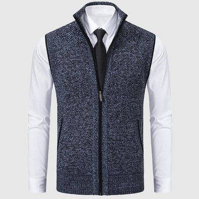Men's elbert  knitted sleeveless cardigan with zipper