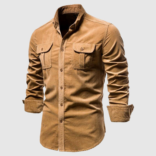 Men's casual single-knit slim fit shirt