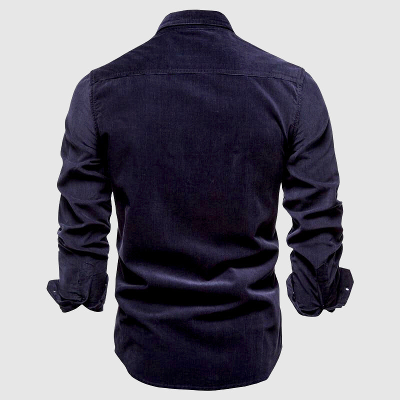 Men's casual single-knit slim fit shirt