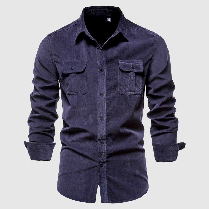 Men's casual single-knit slim fit shirt