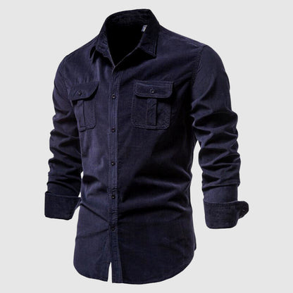 Men's casual single-knit slim fit shirt