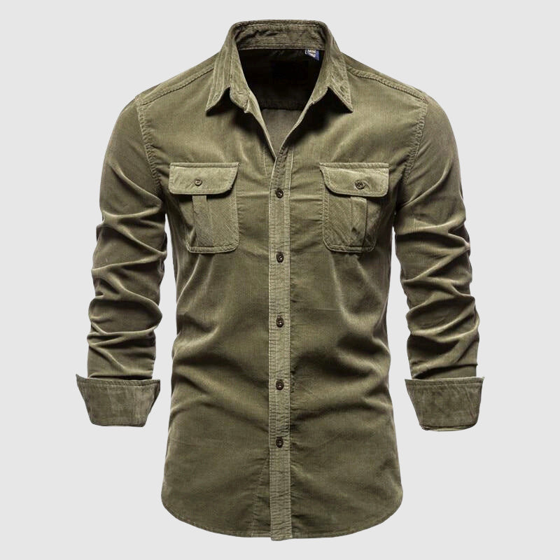 Men's casual single-knit slim fit shirt