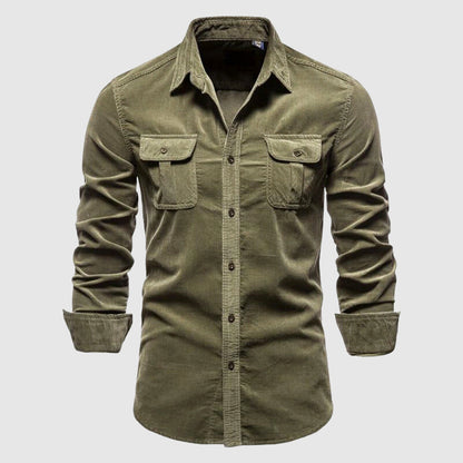 Men's casual single-knit slim fit shirt