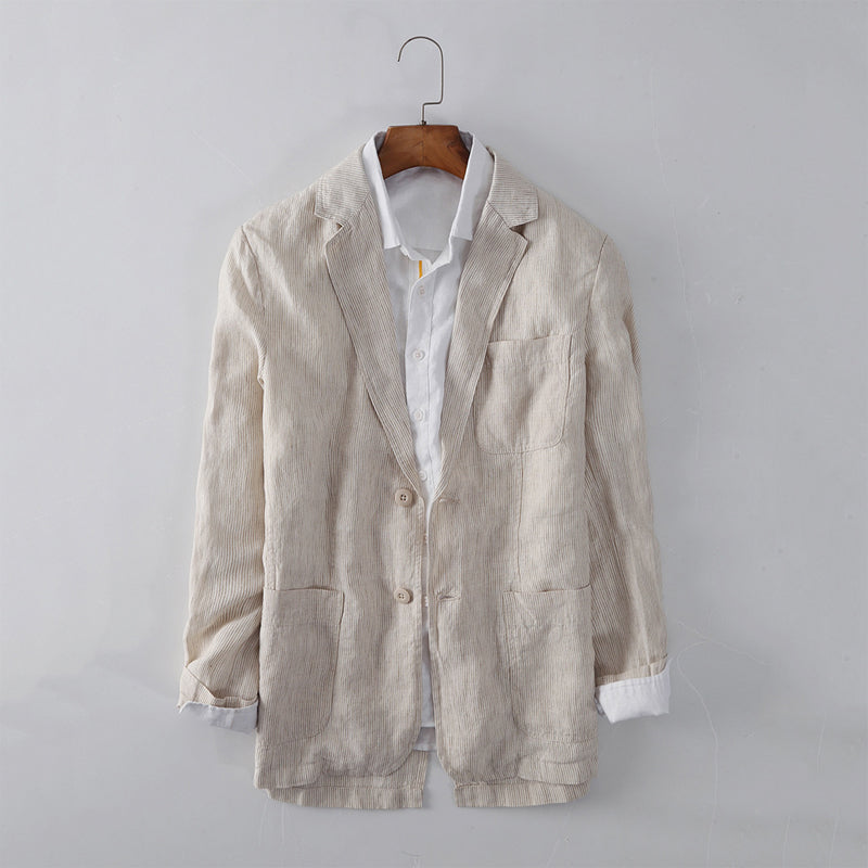 Men's Casual Blazer - Lightweight Breathable Fabric - Two-Button - Notched Lapel