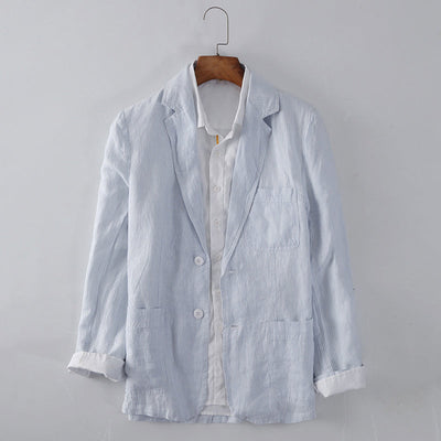 Men's Casual Blazer - Lightweight Breathable Fabric - Two-Button - Notched Lapel