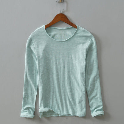 Men’s Long-Sleeve Shirt - 100% Cotton - Relaxed Fit - Crew Neck Casual Wear