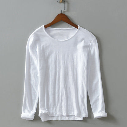 Men’s Long-Sleeve Shirt - 100% Cotton - Relaxed Fit - Crew Neck Casual Wear