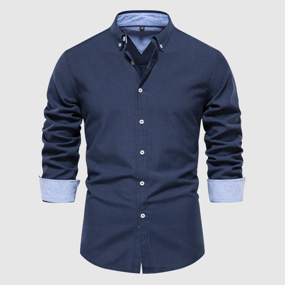 Men's casual oxford shirt with long sleeves