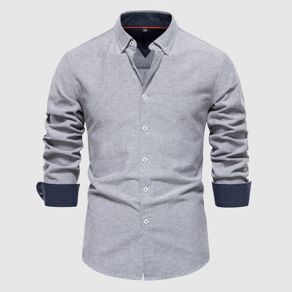 Men's casual oxford shirt with long sleeves