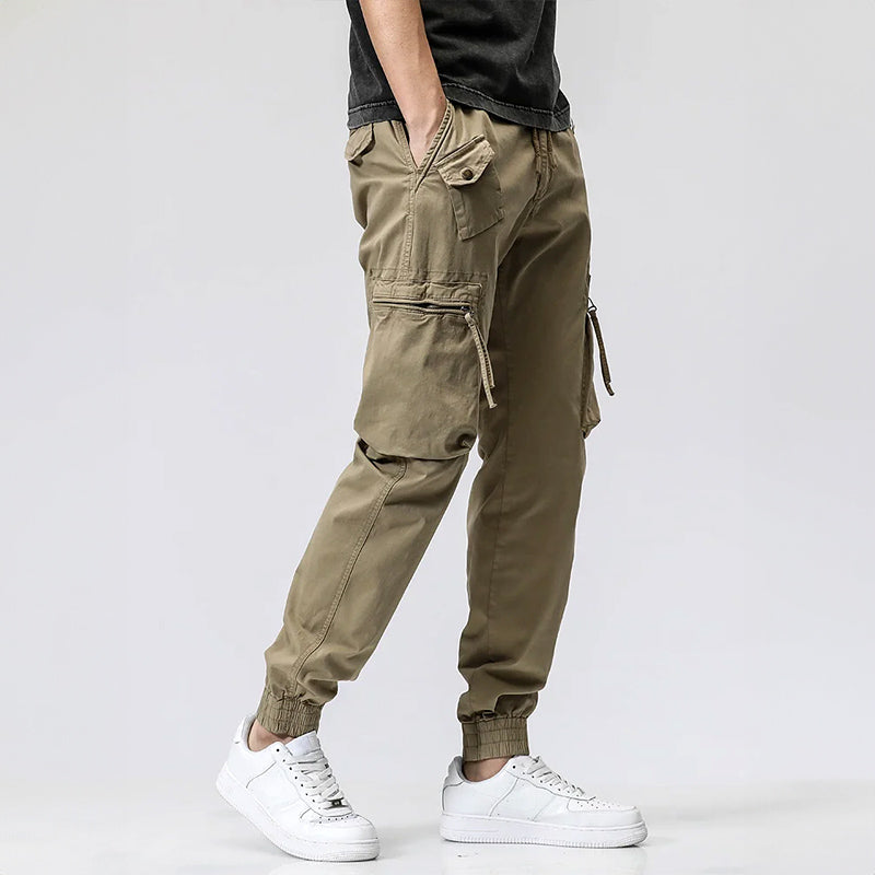 Men's casual pants with multiple pockets