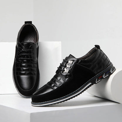 Men's checked lace-up shoes