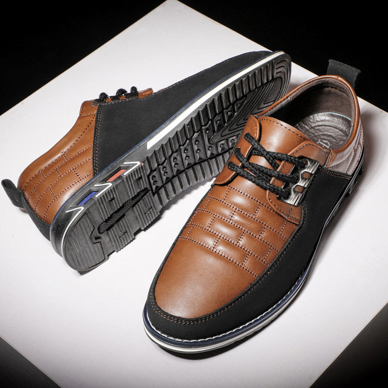 Men's checked lace-up shoes